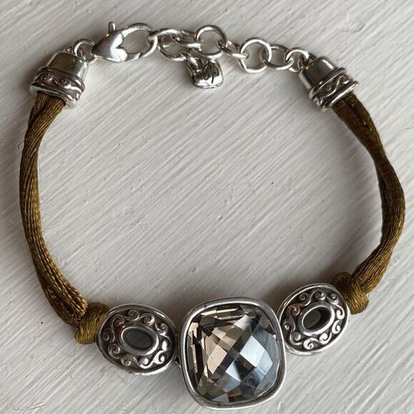 BRIGHTON smoky topaz Venus‎ rising silver and corded bracelet - Picture 4 of 4